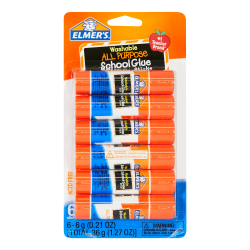 Elmer's® All-Purpose School Glue Sticks, 1.27 Oz, Pack Of 6