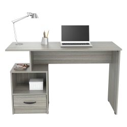 Inval Multi-Level 48"W Writing Desk, Smoke Oak