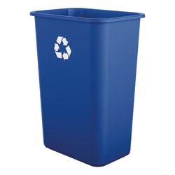 Suncast Commercial Desk-Side Rectangular Resin Recycling Bins, 10 Gallons, Blue, Pack Of 12 Bins