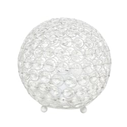 Lalia Home Elipse Glamorous Crystal Orb Table Lamp, 8"H, White