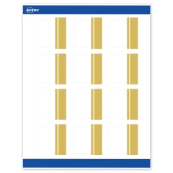 Avery® Print-To-The-Edge Labels With Sure Feed® Technology, S00-DKC-PRWMP10, Square, 2" x 2", Matte White, Preprinted Double Dipped Gold Edge Design, Pack Of 120