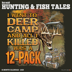 2026 Willow Creek Press Art & Design Monthly Wall Calendar, 12" x 12", Buck Wear's Hunting & Fishing Tales, January To December, 50392