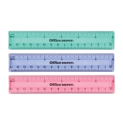 Office Depot® Brand Plastic Ruler, 6", Assorted Colors (No Color Choice)