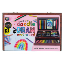 Art 101 Doodle and Draw 136-Piece Multimedia Wood Art Set