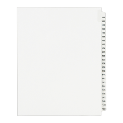 Avery® Standard Collated Legal Dividers Avery® Style, 8 1/2" x 11", White Dividers/White Tabs, 126-150, Pack Of 25