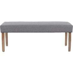 Boss Office Products Linen Tailored Bench, 17-1/2"H x 44-1/2"W x 15-1/2"D, Gray/Brown