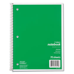Office Depot® Brand Poly Cover Wirebound Notebook, 8" x 10 1/2", 1 Subject, Wide Ruled, 70 Sheets