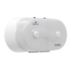 SofPull® Mini Twin High-Capacity Center-Pull Bathroom Tissue Dispenser, Translucent White