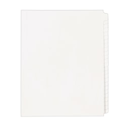 Avery® Blank Tab Legal Exhibit Dividers, 8 1/2 x 11, White Unlaminated Tabs, Pack Of 25, Standard Collated