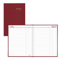 2027 Brownline Traditional Daily Planner, 10" x 7-7/8", 100% Recycled, Red, January To December, C550.RED, Total Qty 1