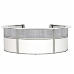 Linea Italia, Inc 142"W 5-Unit Curved Reception Desk, White