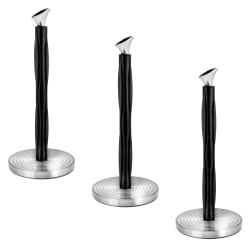 Alpine Paper Towel Holders, Sparkling Ripples, 14" x 6-3/4" x 6-3/4", Black/Silver, Pack Of 3 Holders
