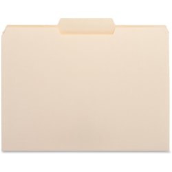 Business Source 1/3 Tab Cut Letter Top Tab File Folders - 8 1/2" x 11" - 3/4" Expansion - Center Tab Position - Manila - 100 / Box