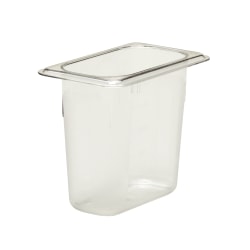 Cambro Camwear GN 1/9 Size 6" Food Pans, 6"H x 4-1/4"W x 7"D, Clear, Set Of 6 Pans