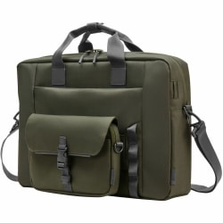 HP Carrying Case (Messenger) for 15.6" Notebook - Gray, Green - Water Resistant, RFID Resistant - Plastic, Polyethylene Foam Body - 9J497AA