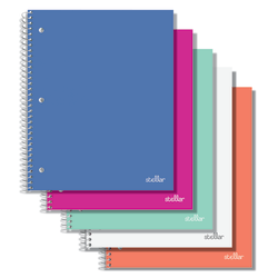 Office Depot® Brand Stellar Poly Notebook, 8" x 10 1/2", 1 Subject, Wide Ruled, Assorted Colors (No Color Choice), 100 Sheets