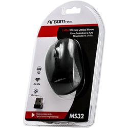 Argom Tech 2.4GHz Wireless Mouse, Full Size, Black, A00082