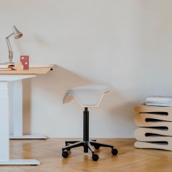 Branch Furniture Fabric Saddle Chair Task Stool, Dove