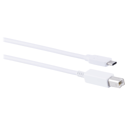 Ativa® USB-C-to-USB-B Cable, 6.5', White, 32462