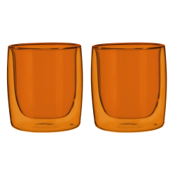 Zwilling Sorrento Double-Wall Glass Tumbler Set, 9 Oz, Amber, Set Of 2 Glasses