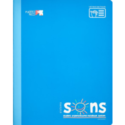 SONS System Journal-Style Notebooks, 9-3/4" x 7-1/2", 1 Subject, Primary Rule, 200 Sheets, Blue
