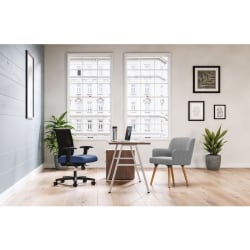 HON® Mod 60"W Computer Desk With A-Leg Base And Mobile Storage, Sepia Walnut/Silver