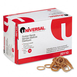 Universal Boxed Rubber Band - Size: #10 - 1.25" Length x 0.06" Width x 0.03" Thickness - 12lb/in - 3740 / Box - Rubber - Beige