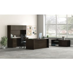 HON® Mod 72"W Computer Desk Office Suite With Hutch, Java Oak