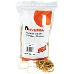 Universal 00118 Rubber Band - Size: #18 - 3" Length x 0.06" Width - 12lb/in - 1600 / Box - Rubber - Beige
