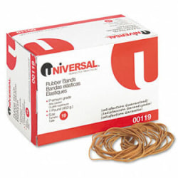 Universal Boxed Rubber Band - Size: #19 - 3.5" Length x 0.06" Width - 12lb/in - 1420 / Box - Rubber - Beige