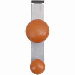 ALBA Garment Holder, Double-Peg, Chrome/Brown
