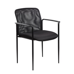 Boss Office Products Mesh-Back Stackable Chair, Black