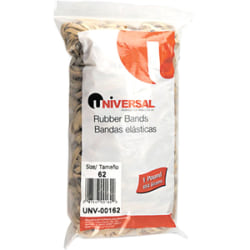 Universal Boxed Rubber Band - Size: #62 - 2.5" Length x 0.25" Width x 0.03" Thickness - 12lb/in - 520 / Box - Rubber - Beige