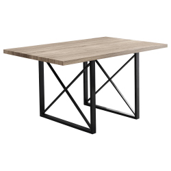 Monarch Specialties Emma Dining Table, 30"H x 60"W x 36"D, Dark Taupe