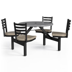 Palmer Hamilton Covey Outdoor Cluster Table With 4 Seats, 29" x 54", Steel Gray/Cappuccino