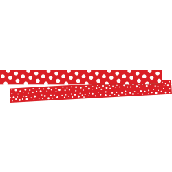 Barker Creek Double-Sided Borders, 3" x 35", Dot To Dot Cherry, Set Of 24 Borders