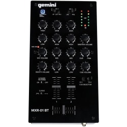 gemini MXR-01BT 2-Channel Professional DJ Mixer with Bluetooth Input - 2 Channel(s) - 3 Effects(s) - Bluetooth - Black