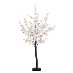 Nearly Natural 4’H Lighted Artificial Cherry Blossom Tree With 210 Warm White LED Lights, 48"H x 22"W x 22"D, Pink