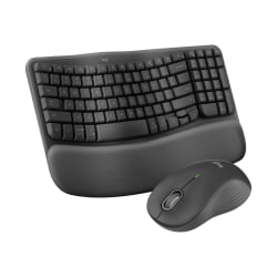 Logitech® Wave Keys MK670 Wireless Ergonomic Keyboard And Signature M550 L Wireless Mouse Combo, Graphite, 920-012059