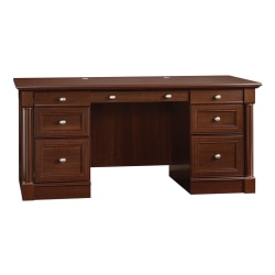 Sauder® Palladia 66"W Executive Computer Desk, Select Cherry