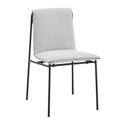 Eurostyle Ludvig Fabric Side Chairs, Light Gray/Black, Set Of 2 Chairs