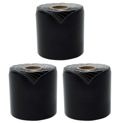 Carson Dellosa Education Rolled Scalloped Borders, Black, 65' Per Roll, Pack Of 3 Rolls