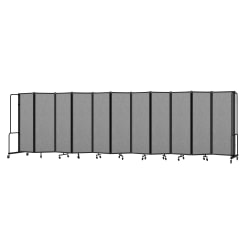 National Public Seating Room Divider, 11 Sections, 72"H x 256"W x 27"D, Gray/Black