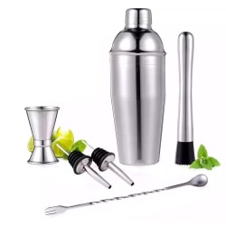 DORADO Bartender Set, 11"H x 5"W x 5"D, Silver