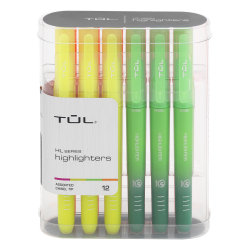 TUL® Highlighters, Chisel Point, Assorted Barrel Colors, Assorted Ink Colors, Pack Of 12 Highlighters