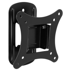 Mount-It! Single Stud Tilt And Swivel TV Wall Mount For Screens Up To 32", 2-3/4"H x 5"W x 6"D, Black