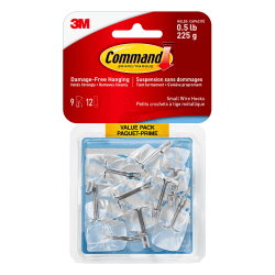 Command Small Wire Toggle Hooks, 9 Command Hooks, 12 Command Strips, Damage Free Hanging of Dorm Room Decorations