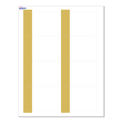 Avery® Adhesive Name Badges, S00-EY2-PRFNB10, Rectangle, 2-1/3" x 3-3/8", Matte White, Preprinted Dipped Gold Edge Design, Pack Of 80