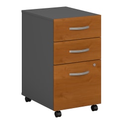 Bush Business Furniture Components 21"D Vertical 3-Drawer Mobile File Vertical File Cabinet, Natural Cherry/Graphite Gray, Delivery