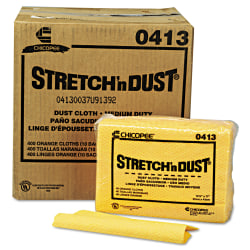 Chix® Stretch 'n Dust Cloths, 12.6 x 17, Yellow, 40/Pack, 10 Packs/Carton